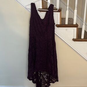 Elegant Purple Lace Dress